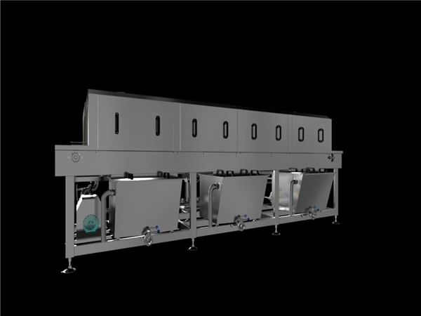 廠家直銷洗箱機，食品周轉箱清洗機，效率高能耗低能隧道式洗箱機，質保一年