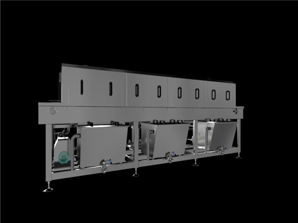 廠家直銷洗箱機，食品周轉箱清洗機，效率高能耗低能隧道式洗箱機，質保一年