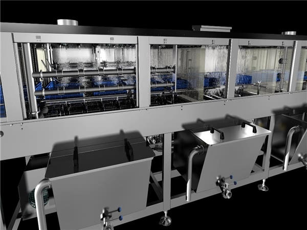 熱水消毒洗筐機(jī)，食品筐清洗機(jī)，金屬配件筐清洗機(jī)