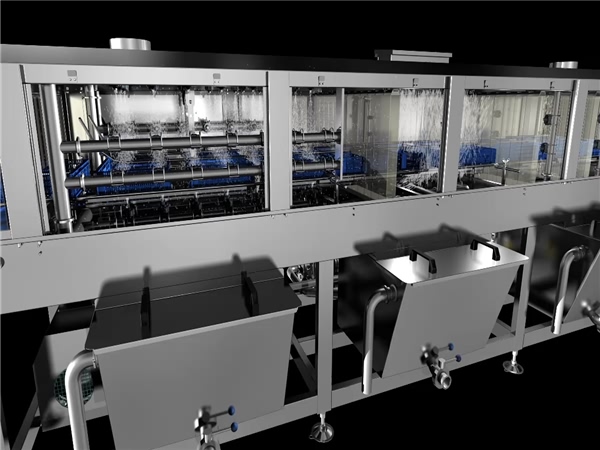 供應洗筐機，食品筐清洗機，500只，小時清洗能力，衛(wèi)生級洗筐機