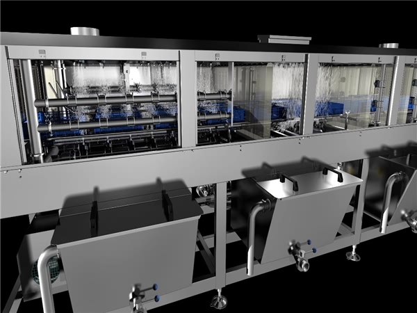 食品筐清洗機流水線，食品筐清洗機