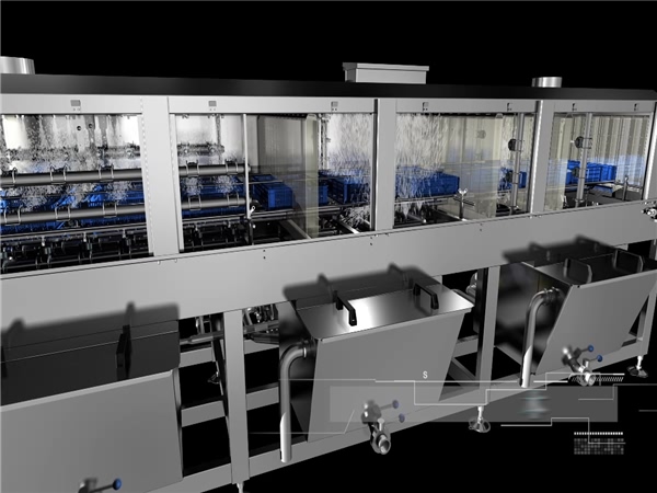 自動周轉(zhuǎn)箱清洗機(jī)，周轉(zhuǎn)筐清洗機(jī)