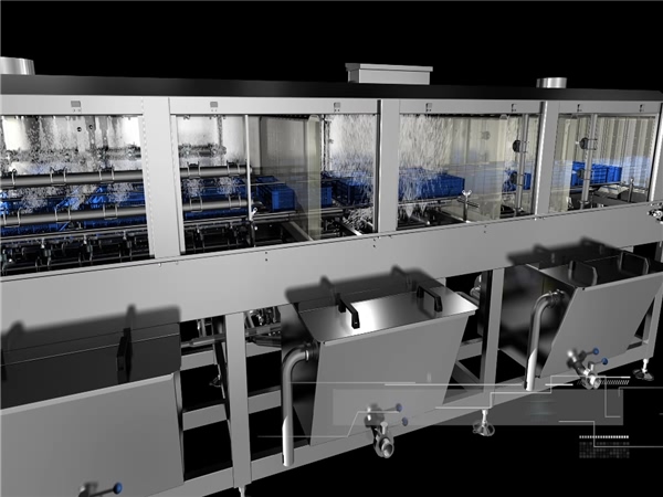 自動周轉(zhuǎn)箱清洗機(jī)，周轉(zhuǎn)筐清洗機(jī)