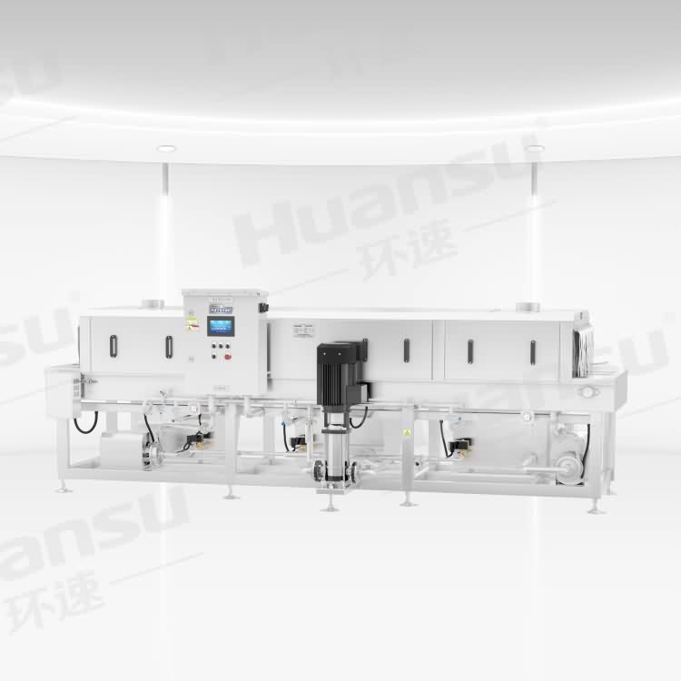 醬菜周轉箱清洗機 連續式清洗同時完成殺菌 醬菜周轉箱清洗機 連續式清洗同時完成殺菌